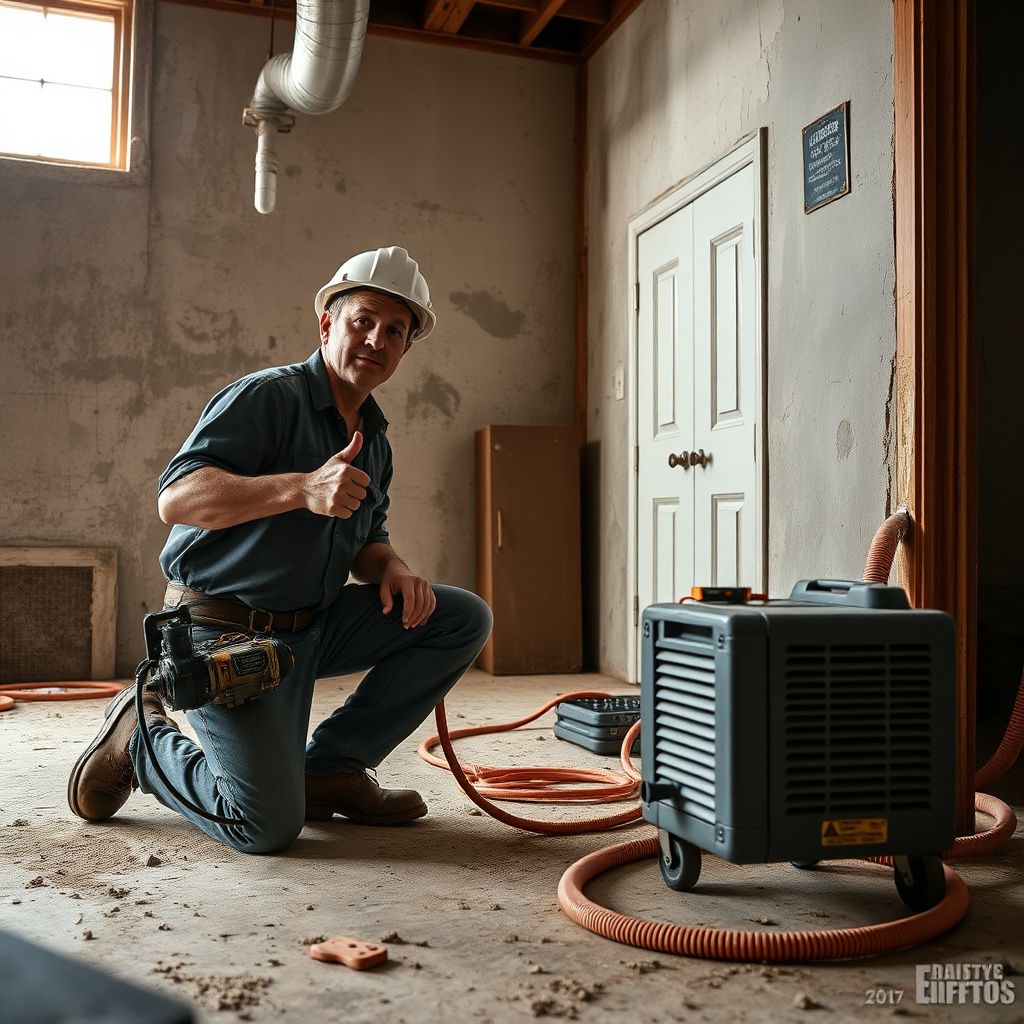 A North Pro Mold Removal technician carefully removing mold-affected drywall in a contained area of a Lohn, Texas home.